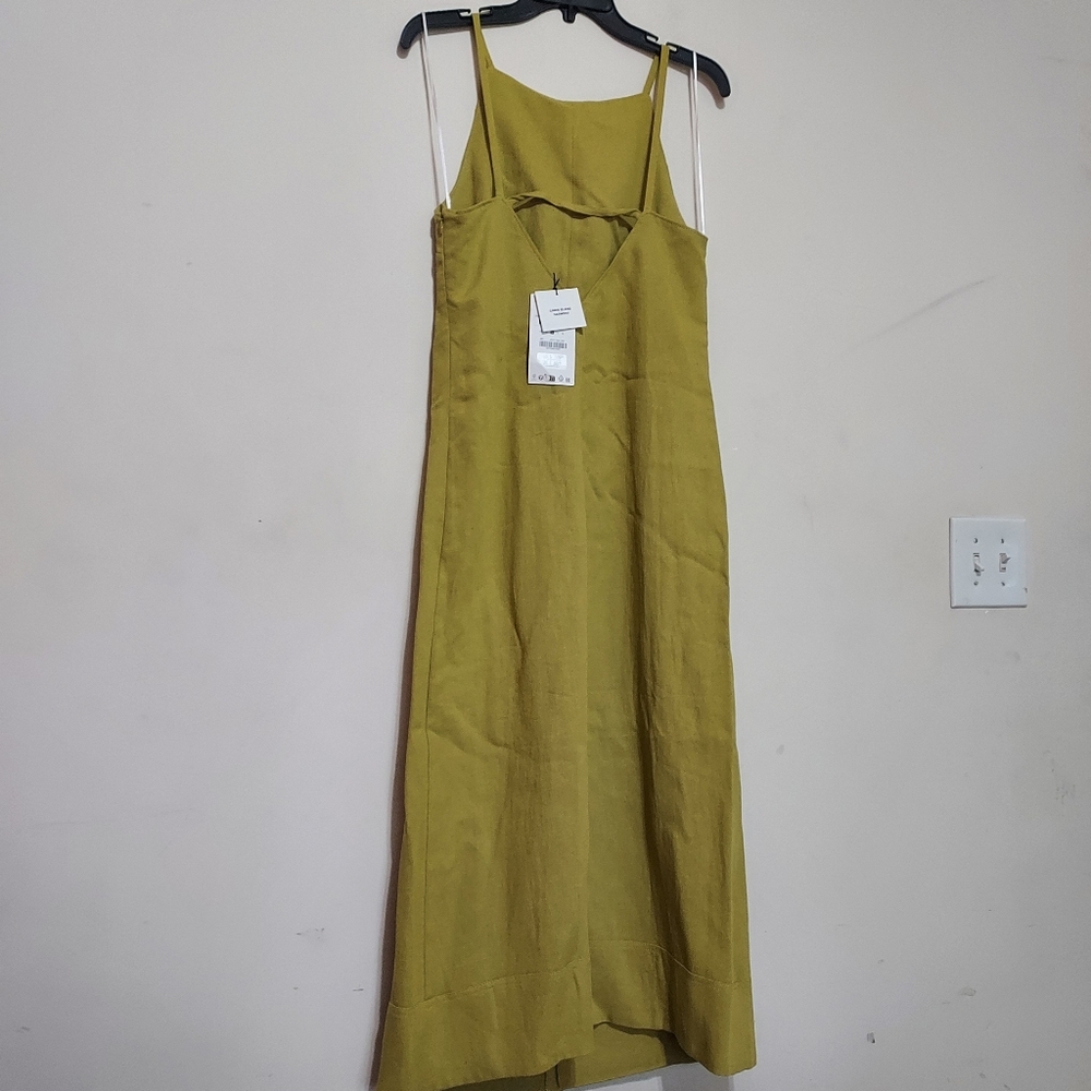 Zara ZW Collection Linen and Viscose Blend Midi Dress Open Back - Picture 4 of 9